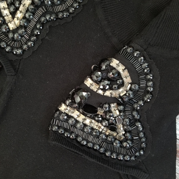 Beaded Shoulder Bodycon Dress - Picture 2 of 4